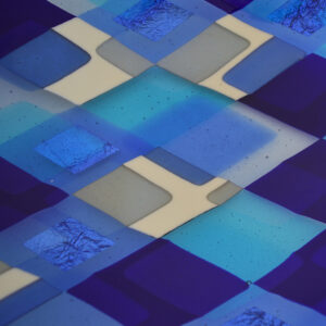 Rombo Blue Lagoon 92x48cm kite-shaped Murano Glass Centerpiece