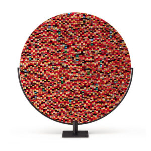 Disk Red Sunshine 40cm Murano Glass Sculpture