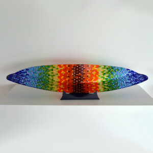 Onda Impression 116x23cm wave-shaped Murano Glass Sculpture