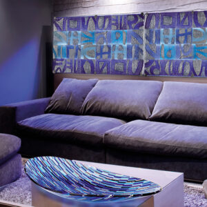 Oval Blue Lagoon 70x31cm Murano Glass Centerpiece