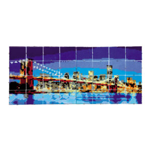 NYC Skyline 100x75cm Backlit Mosaic Murano Glass Panel