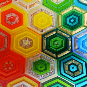 Rombo Hexagon Impression 92x48cm kite-shaped Murano Glass Centerpiece